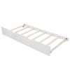 Twin Wooden Daybed with Trundle Bed ; Sofa Bed for Bedroom Living Room; White