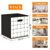 Fabric Storage Cubes with Handle, Foldable 11 Inch Cube Storage Bins, 6 Pack Storage Baskets for Shelves, Storage Boxes for Organizing Closet Bins