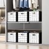 Fabric Storage Cubes with Handle, Foldable 11 Inch Cube Storage Bins, 6 Pack Storage Baskets for Shelves, Storage Boxes for Organizing Closet Bins