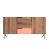 Manhattan Comfort Beekman 62.99 Sideboard with 4 Shelves in Brown and Pink