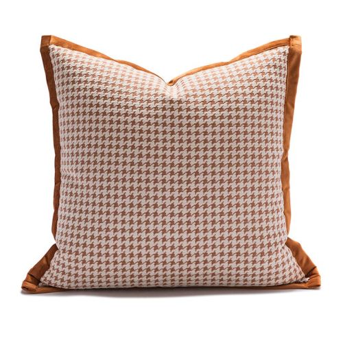 Tassel Lace Pillow Modern Wine Houndstooth Orange Cushion Cover