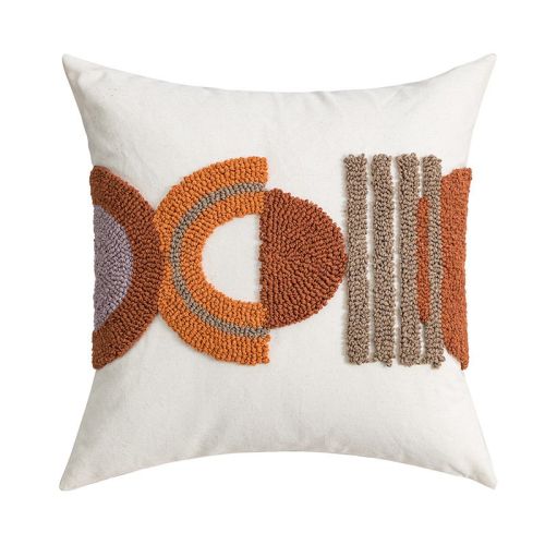 Cotton Canvas Loop Tufted Pillow