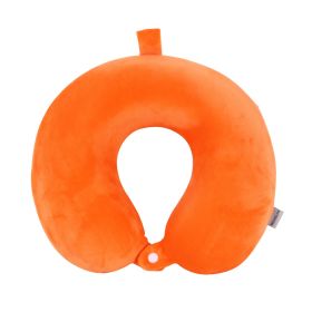 Memory Pillow U-shaped Pillow Core Travel Solid Color (Option: Orange-About 30x28cm)