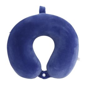 Memory Pillow U-shaped Pillow Core Travel Solid Color (Option: Sapphire Blue-About 30x28cm)