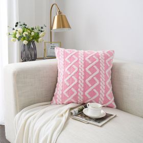 Shearing Groove Artificial Plush Cushion Cover (Option: Double Pink-30 X50cm Without Core)