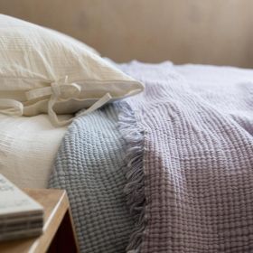 Summer Thin Class A Four-layer Cotton Gauze Blanket (Option: Blue And Purple-130cm170cm)