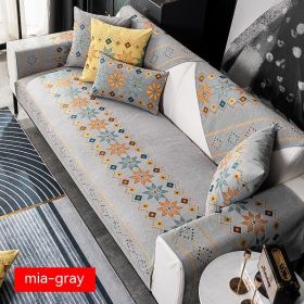 Bohemian Sofa Cushion Four Seasons Universal Chenille Non-slip Cover (Option: Gray-45 × 45)