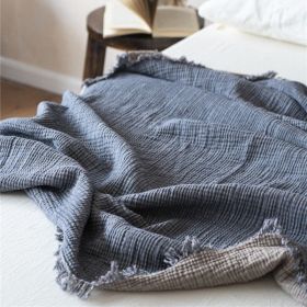 Summer Thin Class A Four-layer Cotton Gauze Blanket (Option: Gray Coffee-130cm170cm)