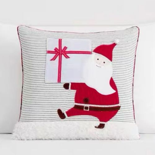 Christmas Gift Style Pillow Embroidered Affixed Cloth Embroidered Cushion
