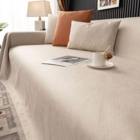 Anti Cat Scratch All-weather Universal Non Stick Wool Technology Cloth Sofa Cover (Option: Beige-210x230cm)